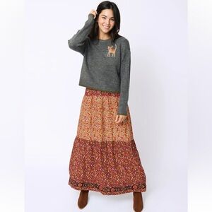 NATURAL LIFE Camille Embroidered Maxi Skirt NWT Boho Festival Various Sizes